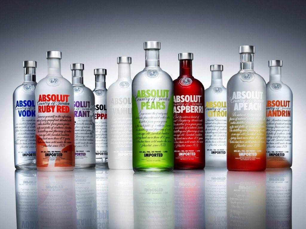 Một số dòng rượu chính của Absolut