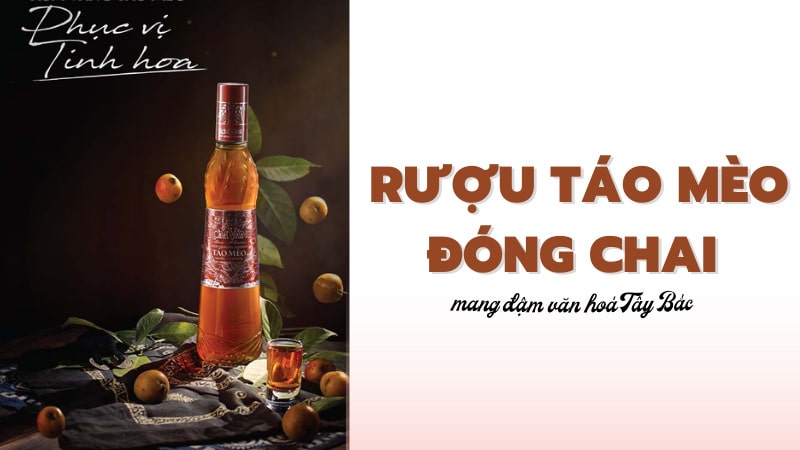 Rượu táo mèo đóng chai.