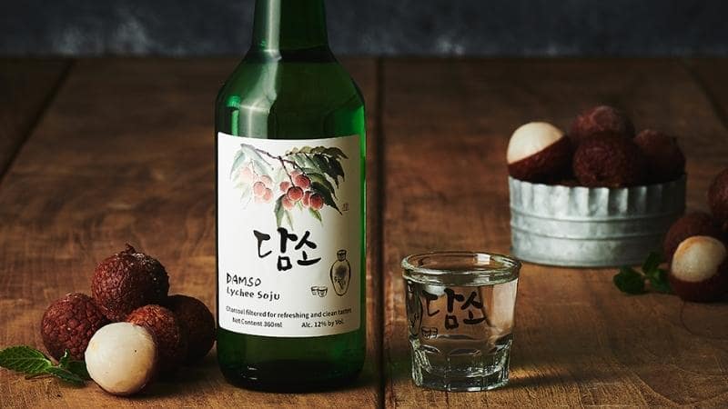 Rượu Soju Damso vị vải (Damso Lychee Soju) 12% 360ml.