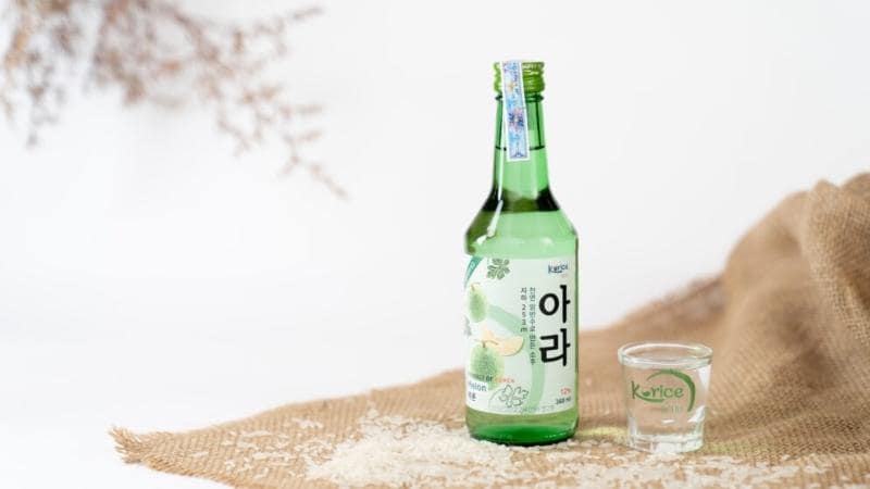 Rượu Soju Korice hương dưa lưới (Melon) 12% 360ml.