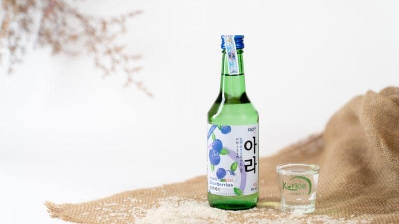 Rượu Soju Korice hương việt quất (Blueberries) 12% 360ml.