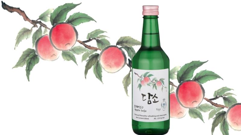 Rượu soju Damso vị táo (Damso Apple Soju) 12% 360ml.