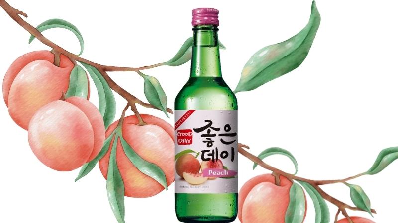 Rượu soju Good Day vị đào (Peach Flavor) 13,5% 360ml.
