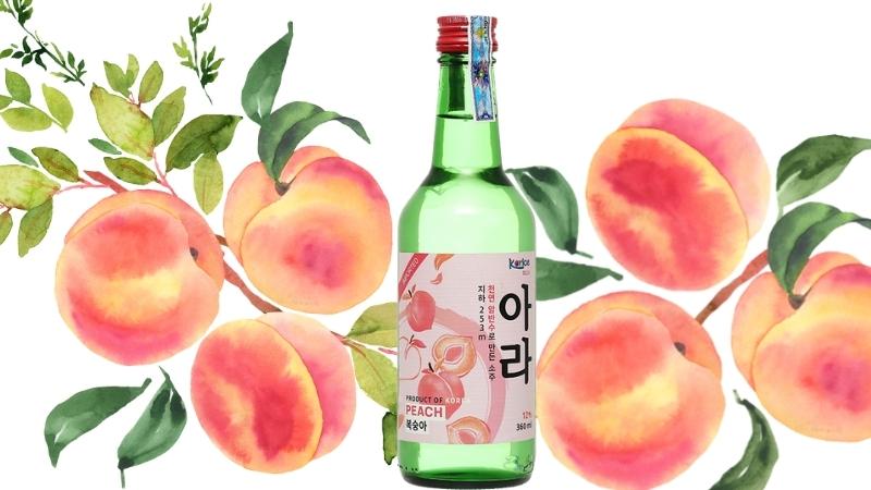 Rượu soju Korice vị đào (Peach - 복숭아) 12% 360ml.