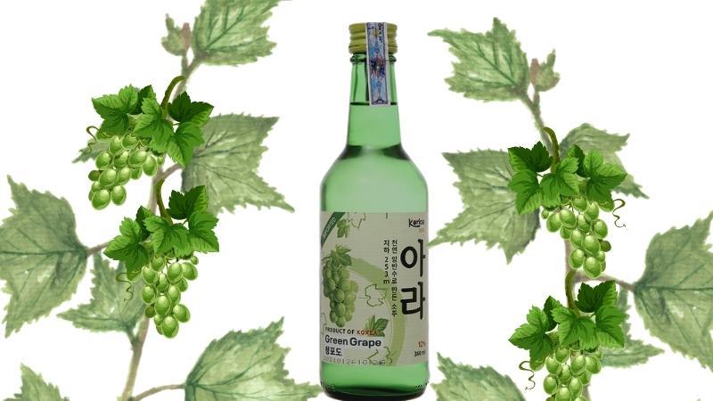 Rượu soju Korice vị nho (Green Grape - 청포도) 12% 360ml.