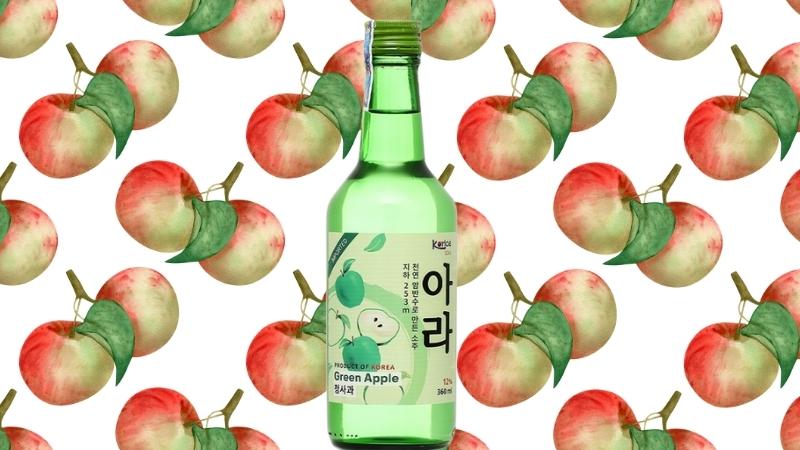 Rượu soju Korice vị táo (Green Apple - 정사과) 12% 360ml.