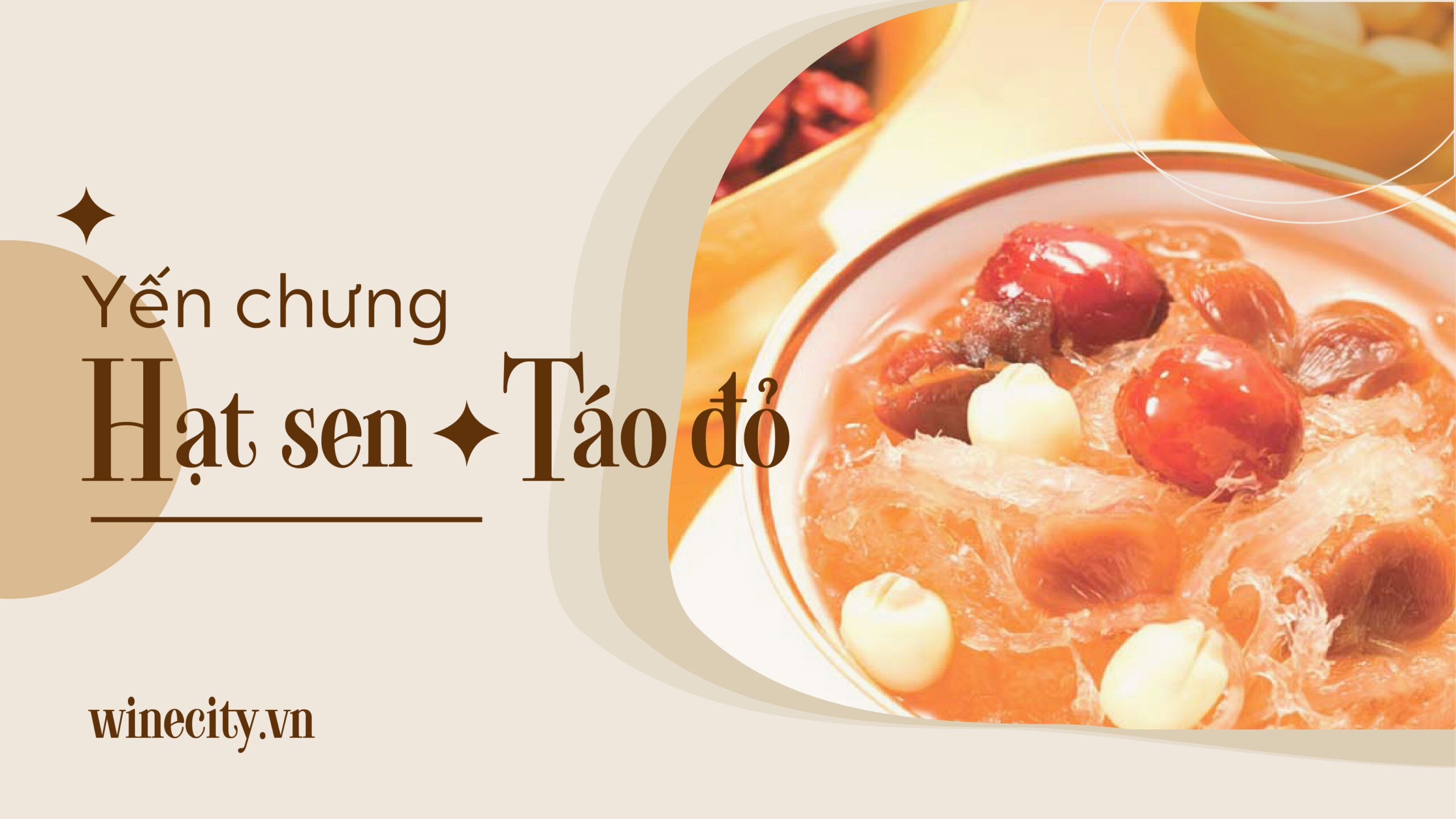 cách chưng yến táo đỏ hạt sen