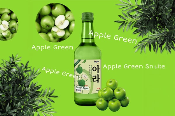 Soju táo là sự kết hợp hoàn hảo giữa rượu soju nguyên bản và táo xanh có vị ngọt chua mới lạ vô cùng độc đáo